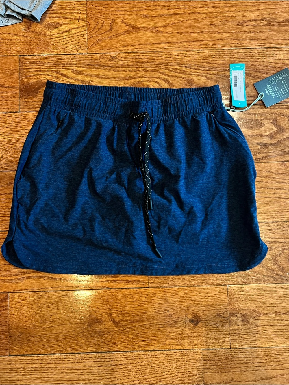 Women's Navy Drawstring Casual Skirt - Picture 1 of 3